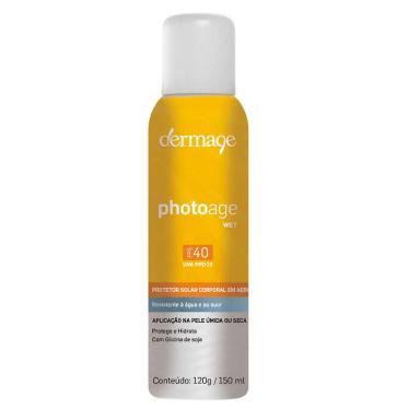 Protetor Solar Corporal em Aerossol Dermage Photoage Wet FPS 40 com 120g