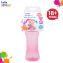 Copo Lolly Clean com Canudo Rosa de 300ml com 1 unidade
