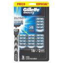 Carga para Aparelho de Barbear Gillette Mach3 com 16 Unidades