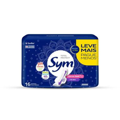 Absorvente Sym Noite & Dia Suave com Abas com 16 Unidades