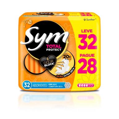 Absorvente Sym Total Protect Seca com Abas com 32 Unidades