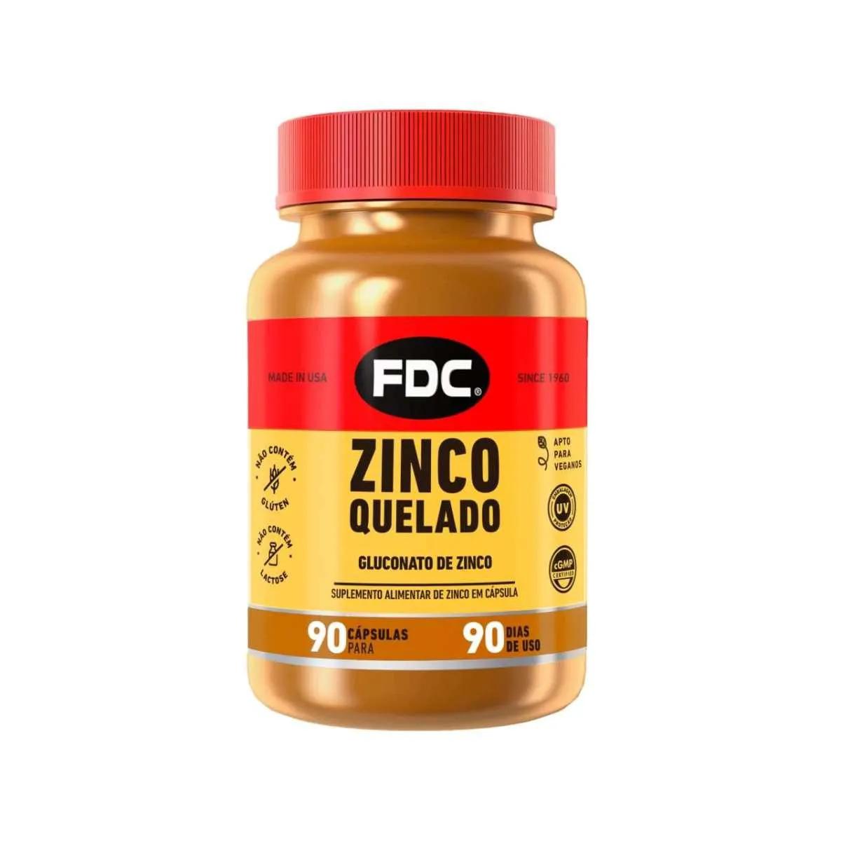 Suplemento Alimentar FDC Zinco Quelado com 90 Cápsulas