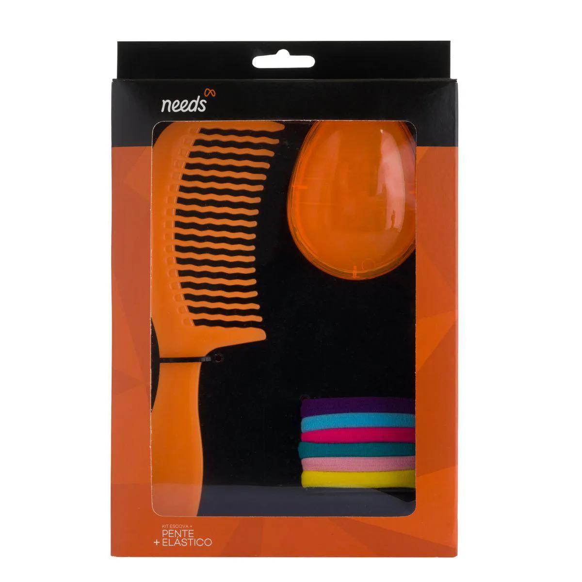 Kit de Cabelo Needs 1 Escova + 1 Pente + 6 Elásticos