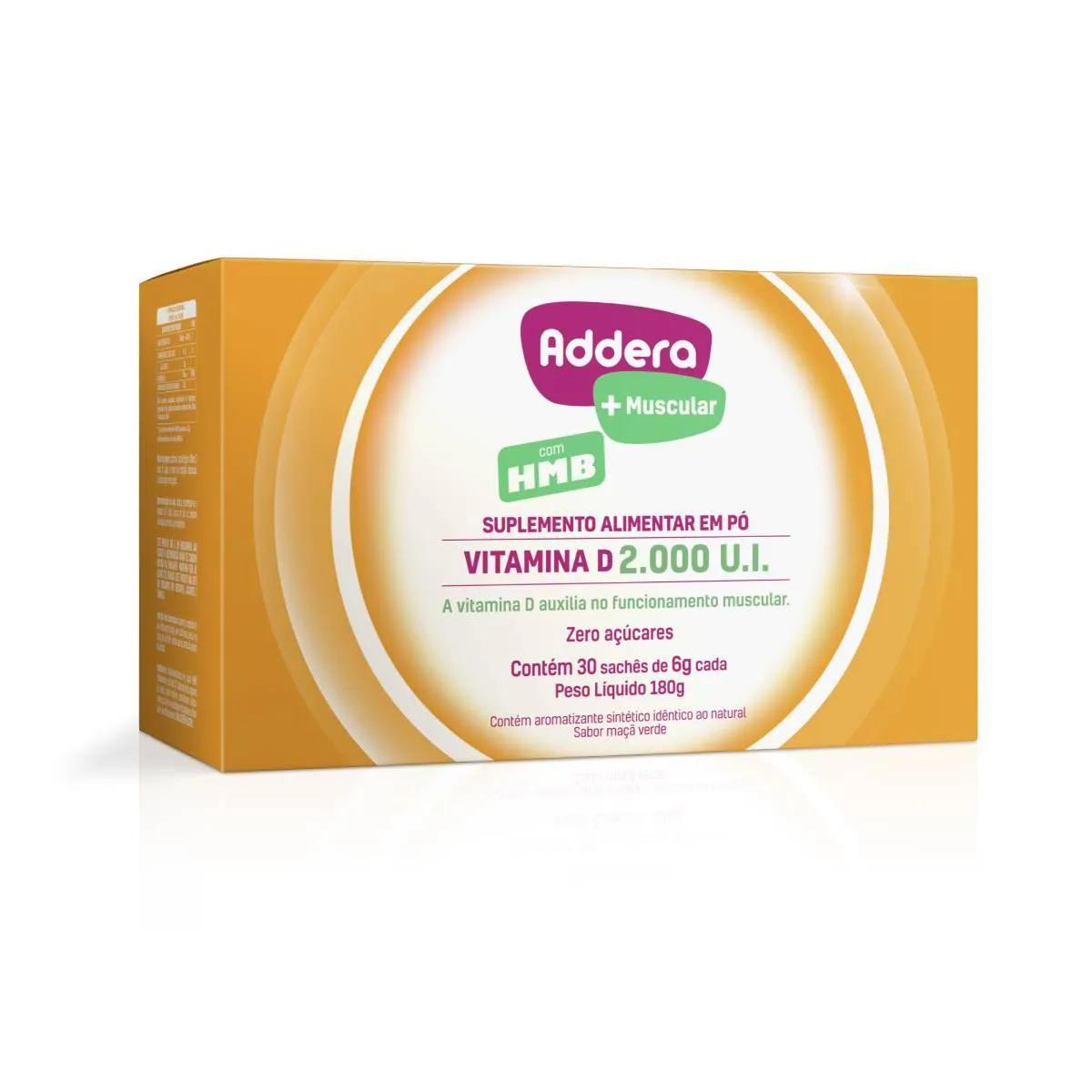Vitamina D 2.000 UI Addera +Muscular em Pó com 30 sachês