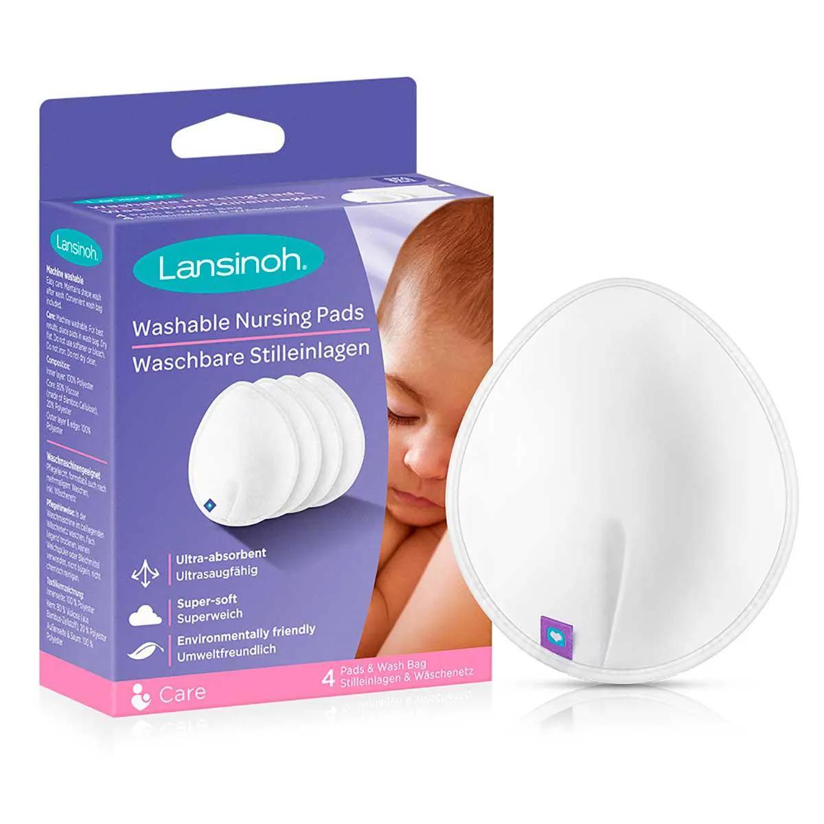 Absorvente para Seios Lansinoh Lavável com 4 Unidades