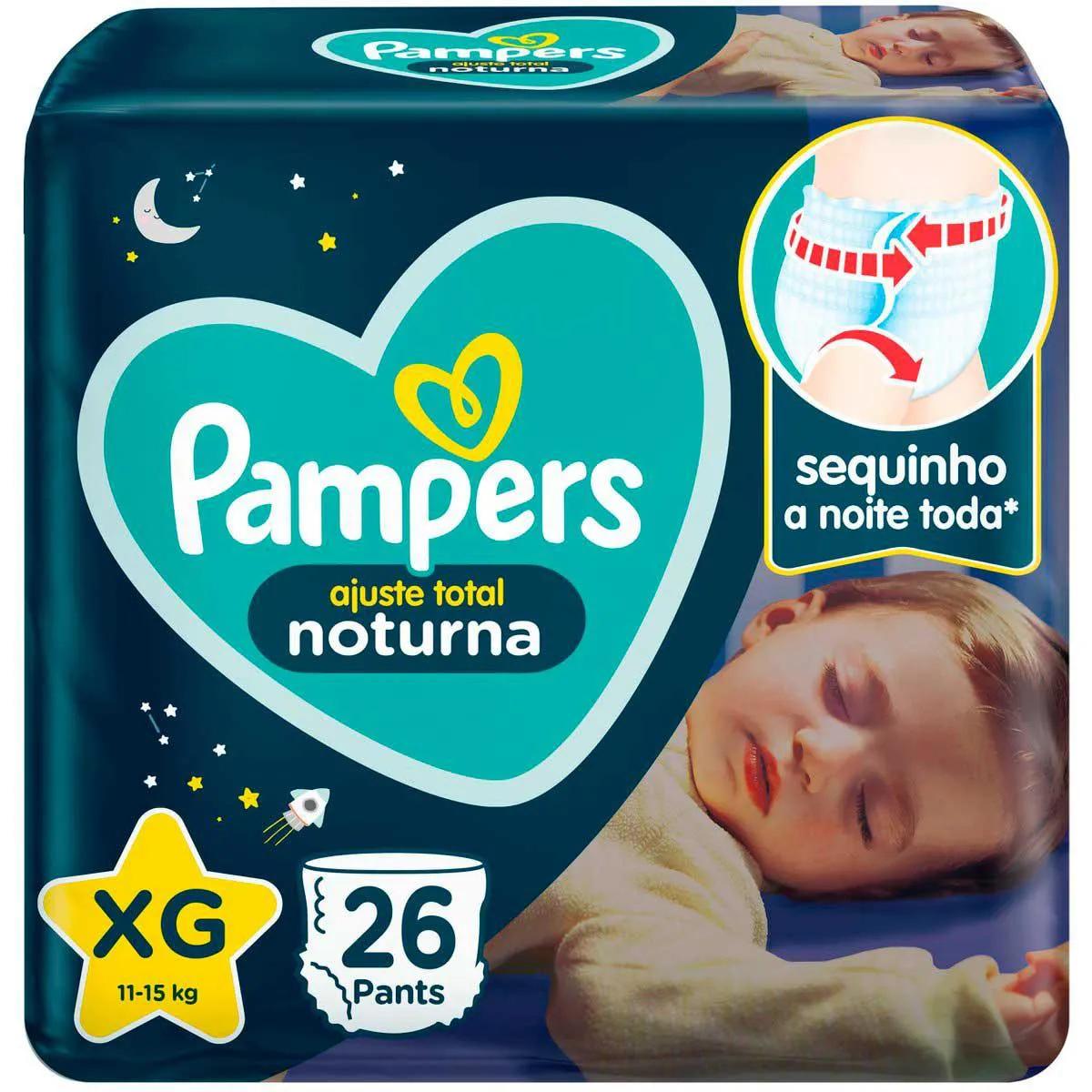 Fralda Pampers Pants Ajuste Total Noturna XG - 26 Unidades