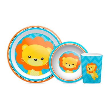 Kit Refeição Buba Baby Animal Fun Leão com 1 unidade
