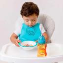 Babador de Silicone com Cinto e Pega Migalhas Buba Azul Leãozinho com 1 unidade