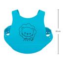 Babador de Silicone com Cinto e Pega Migalhas Buba Azul Leãozinho com 1 unidade