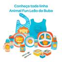 Babador de Silicone com Cinto e Pega Migalhas Buba Azul Leãozinho com 1 unidade