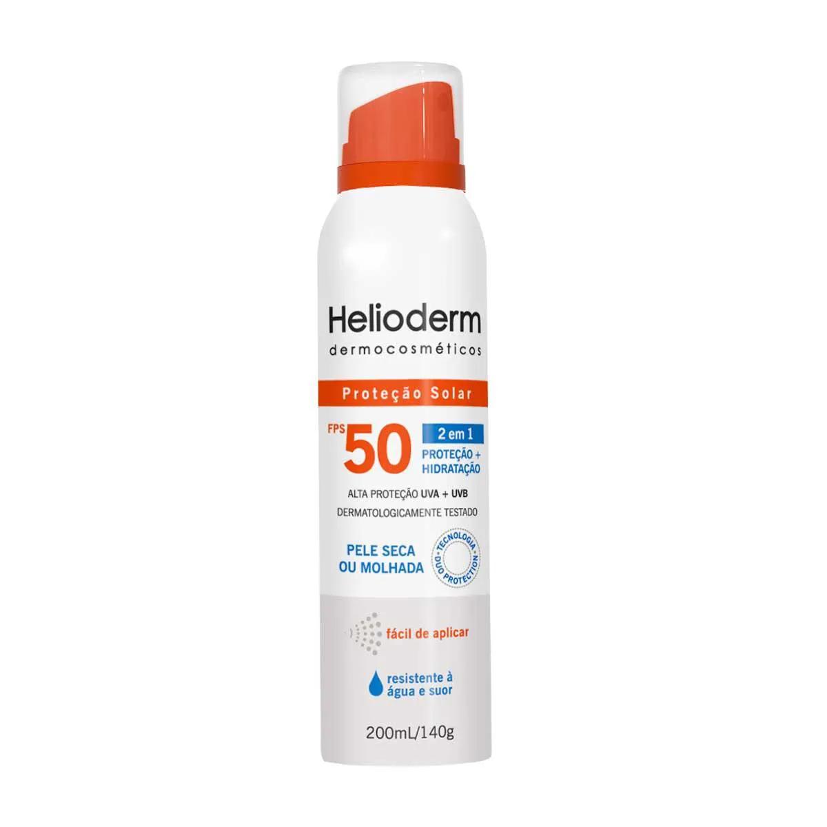 Protetor Solar Corporal Helioderm Suncare Spray FPS 50 com 200ml