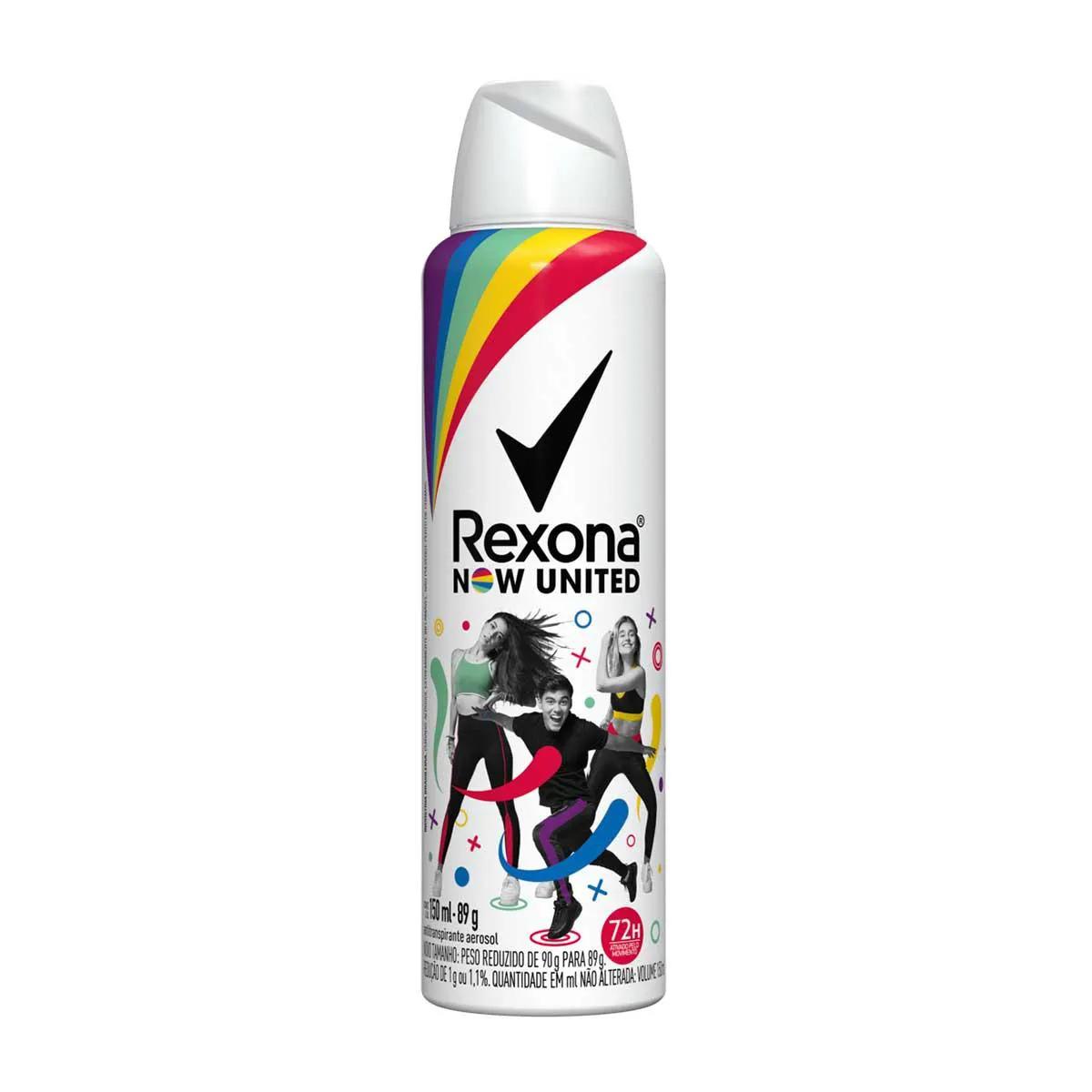 Desodorante Rexona Now United Aerosol Antitranspirante 72h com 150ml