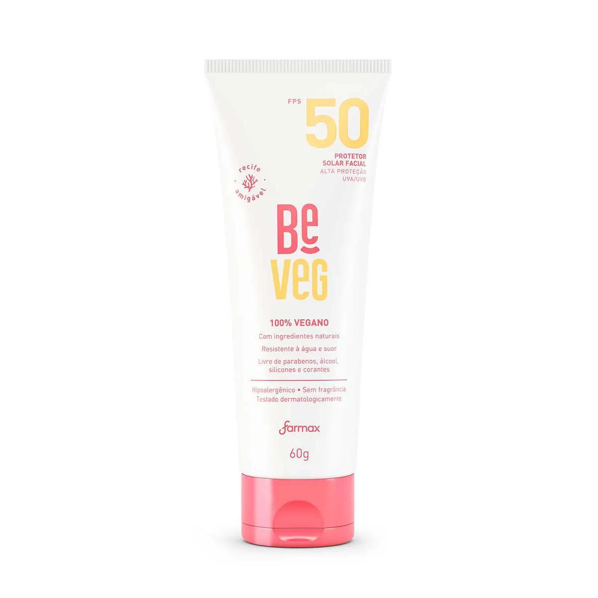 Protetor Solar Facial Be Veg 100% Vegano FPS 50 com 60g