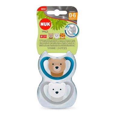 Chupeta NUK Space Boy Tamanho 1 para 0 a 6 meses com 2 unidades