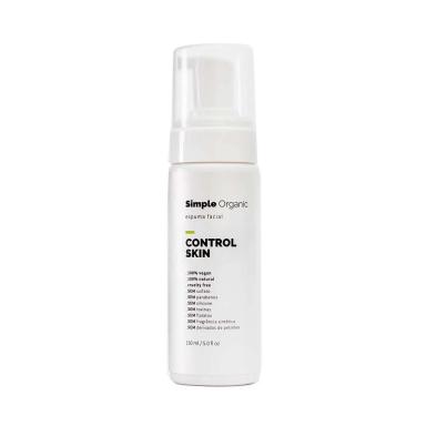 Espuma de Limpeza Facial Simple Organic Control Skin com 150ml