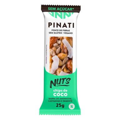 Barra de Amendoim, Castanha e Semente Pinati Nuts Chips de Coco com 25g