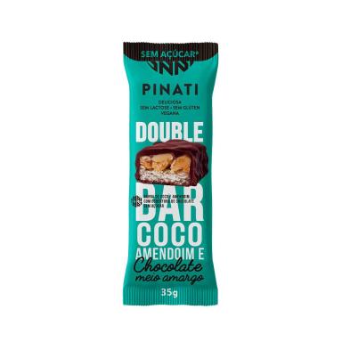 Barra de Coco e Amendoim Pinati Double Chocolate Meio Amargo com 1 unidade de 35g
