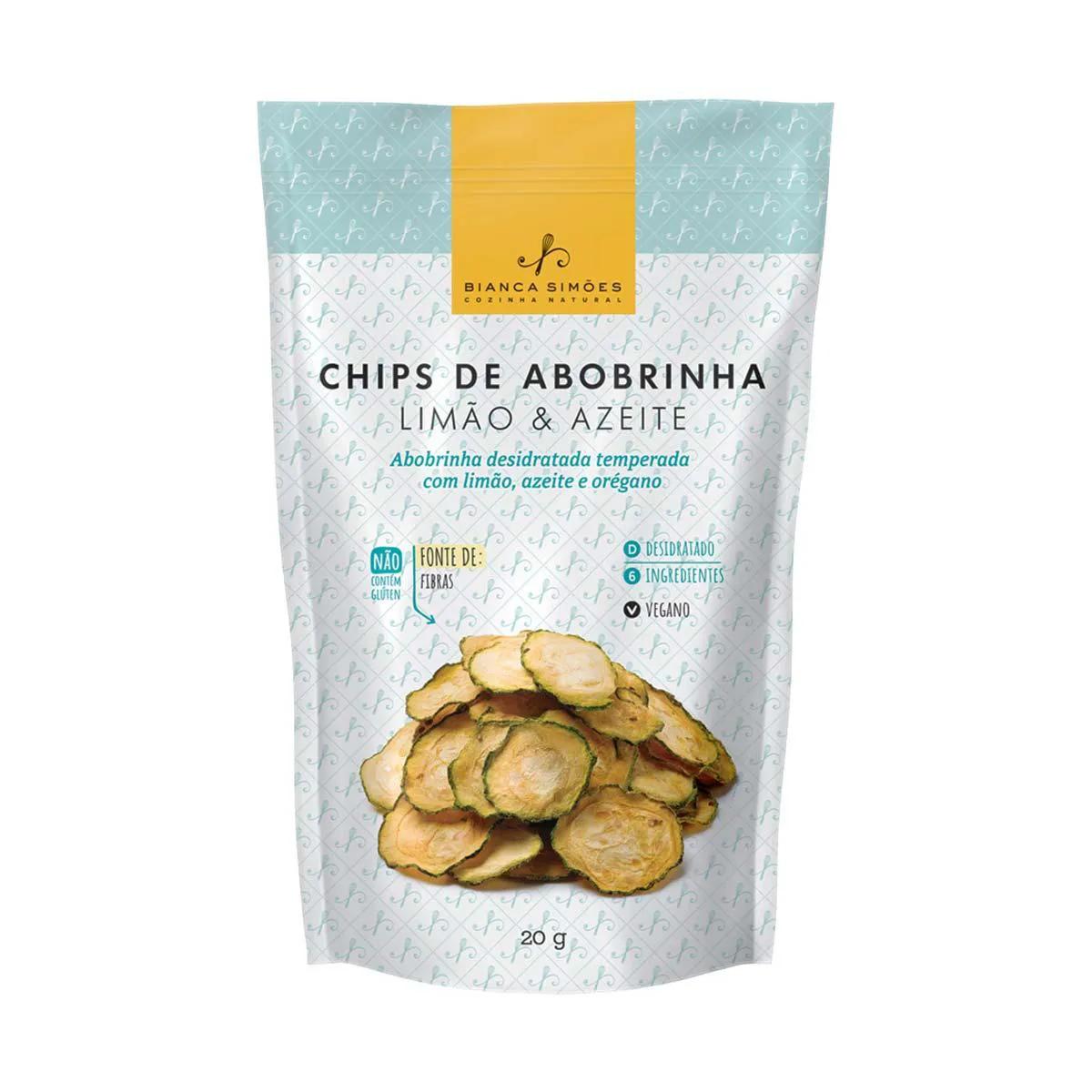 Chips Bianca Simões de Abobrinha, Limão & Azeite com 20g