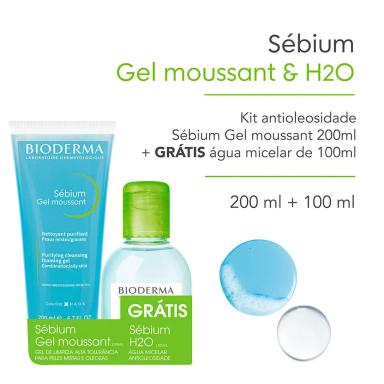 Kit Sébium Gel Moussant com 200ml + Sébium H2O com 100ml