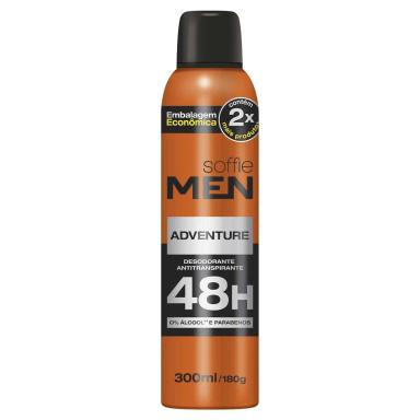 Desodorante Aerossol Antitranspirante Soffie Men Adventure com 300ml