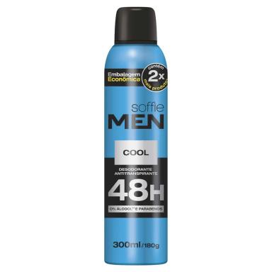 Desodorante Soffie Men Cool Aerossol Antitranspirante 48h com 300ml