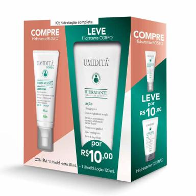 Kit Umiditá Loção Corporal com 120ml + Hidratante Umiditá Rosto com 50ml
