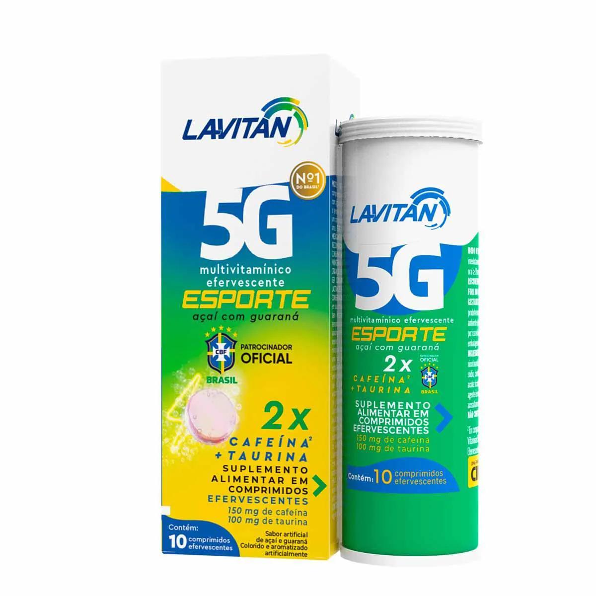 Suplemento Alimentar Lavitan 5G Esporte Açai e Guaraná com 10 Comprimidos Efervescentes
