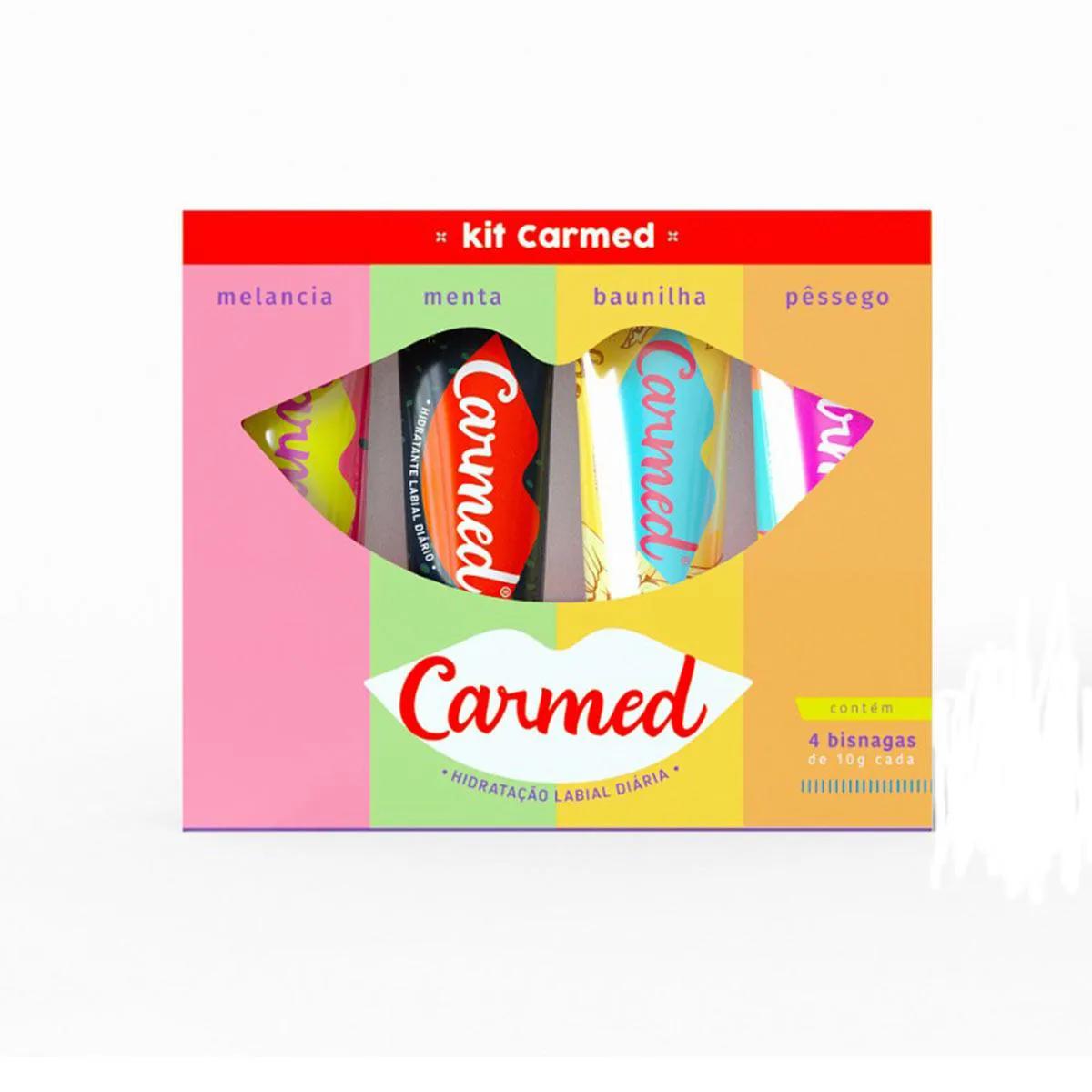 Kit Hidratante Labial Carmed Sabores com 4 unidades