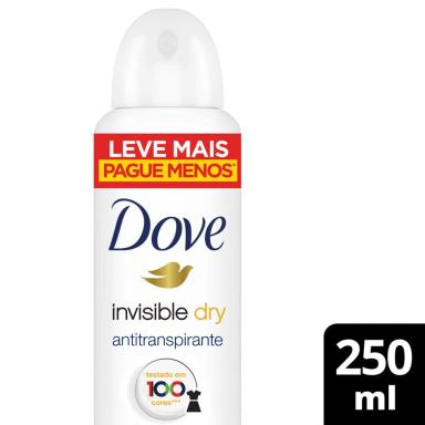 Desodorante Antitranspirante Aerosol Dove Invisible Dry com 250ml