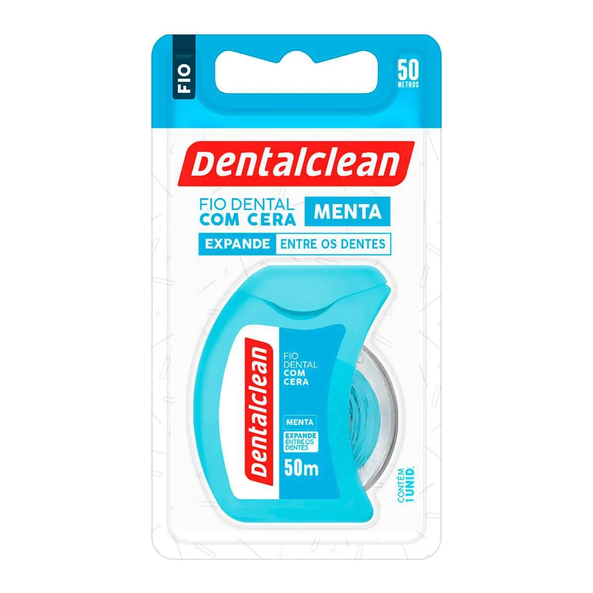 Fio Dental com Cera Dentalclean Menta Fresh com 50 metros