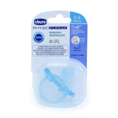 Chupeta Chicco Physio Forma Soft Tamanho 1 0-6 Meses Azul com 1 unidade