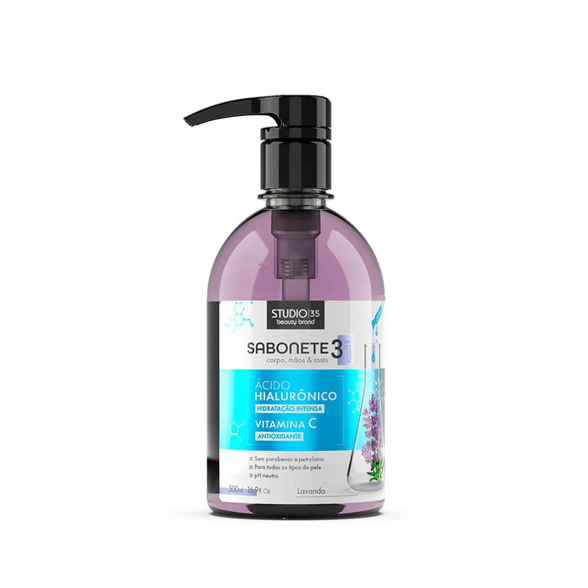 Sabonete Líquido 3 em 1 Studio 35 Lavanda com 500ml