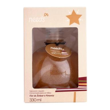 Sabonete Glicerinado com Glitter para Mãos Needs Flor de Âmbar e Pimenta com 300ml