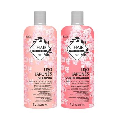 Kit Shampoo + Condicionador G. Hair Liso Japonês Sem Sal e Parabenos com 1L cada