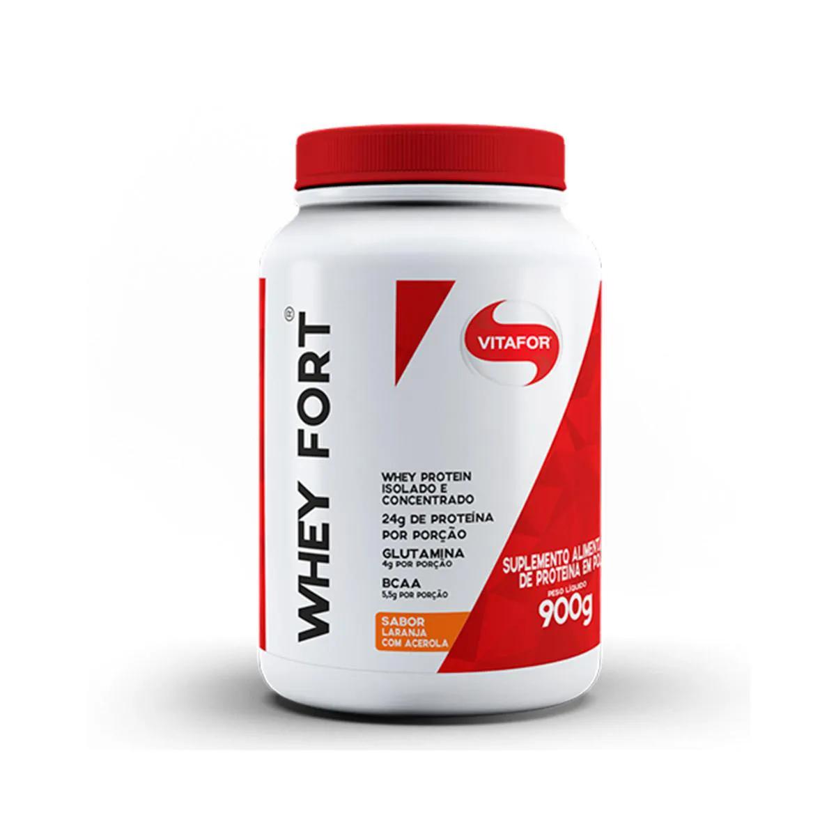Whey Protein Vitafor Whey Fort Laranja com Acerola 900g