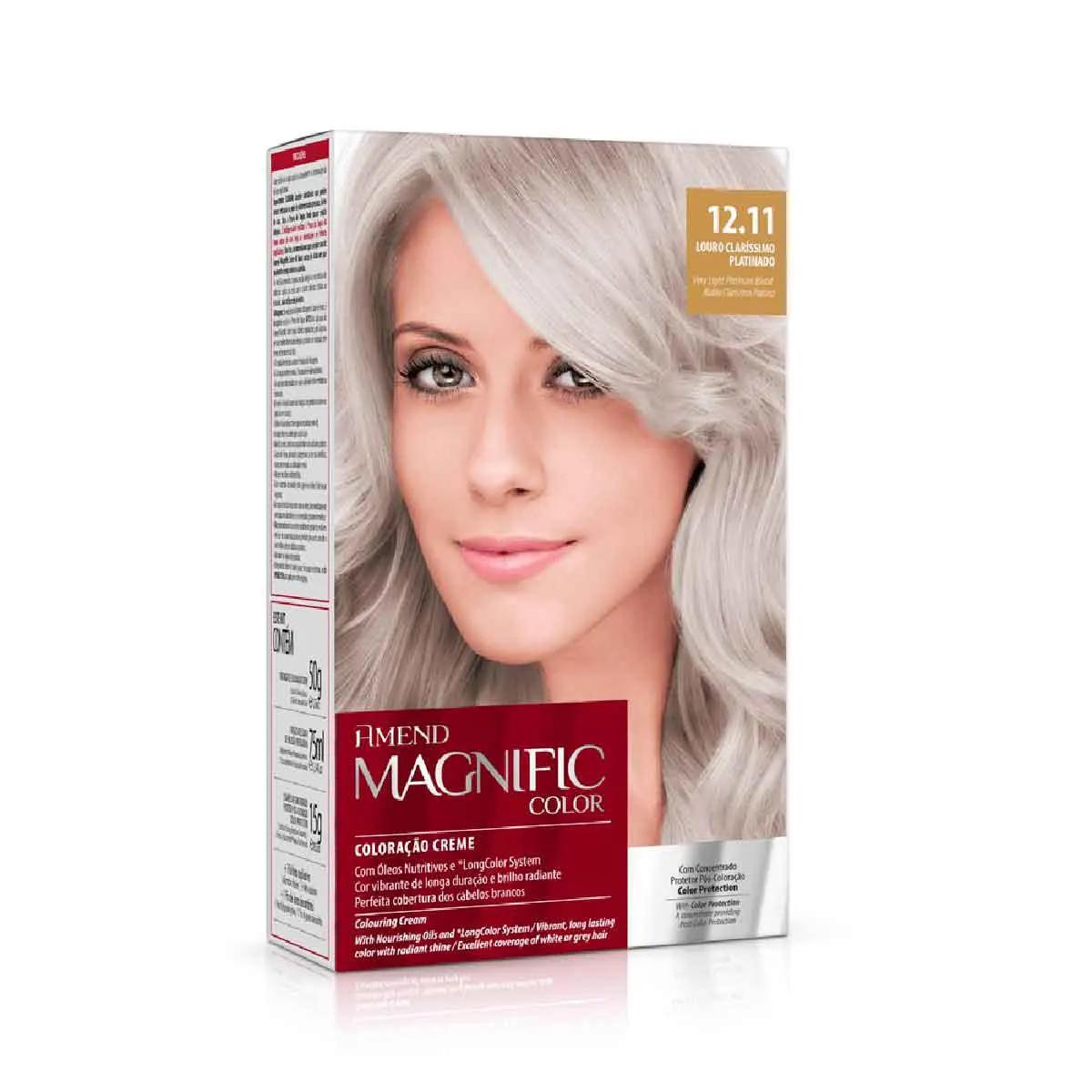 Coloração Creme Amend Magnific Color 12.11 Louro Claríssimo Platinado com 1 Unidade