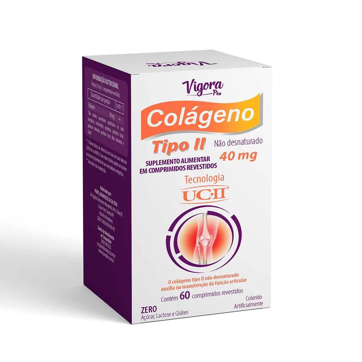 Suplemento Alimentar Vigora Plus Colágeno Tipo II 60 Comprimidos