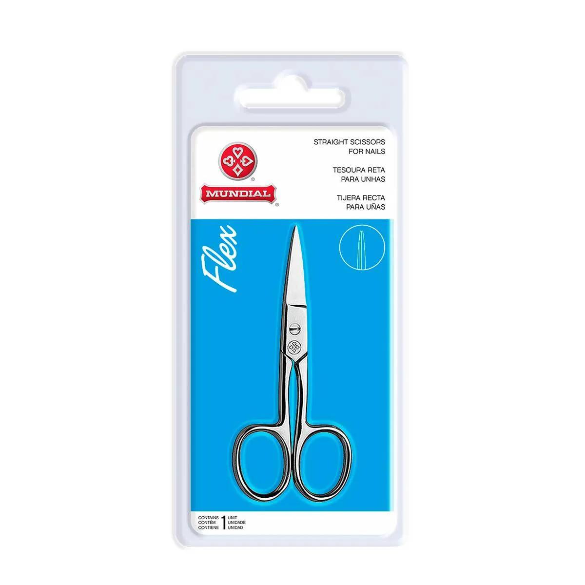 Tesoura para Unha Mundial Flex Reta com 1 Unidade