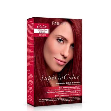 Tonalizante Creme Amend Supéria Color Sem Amônia 6646 Vermelho Cereja com 1 Unidade