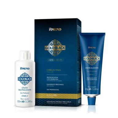 Creme Alisante Amend Gold Black Essência Mel Cabelos Finos com 1 unidade