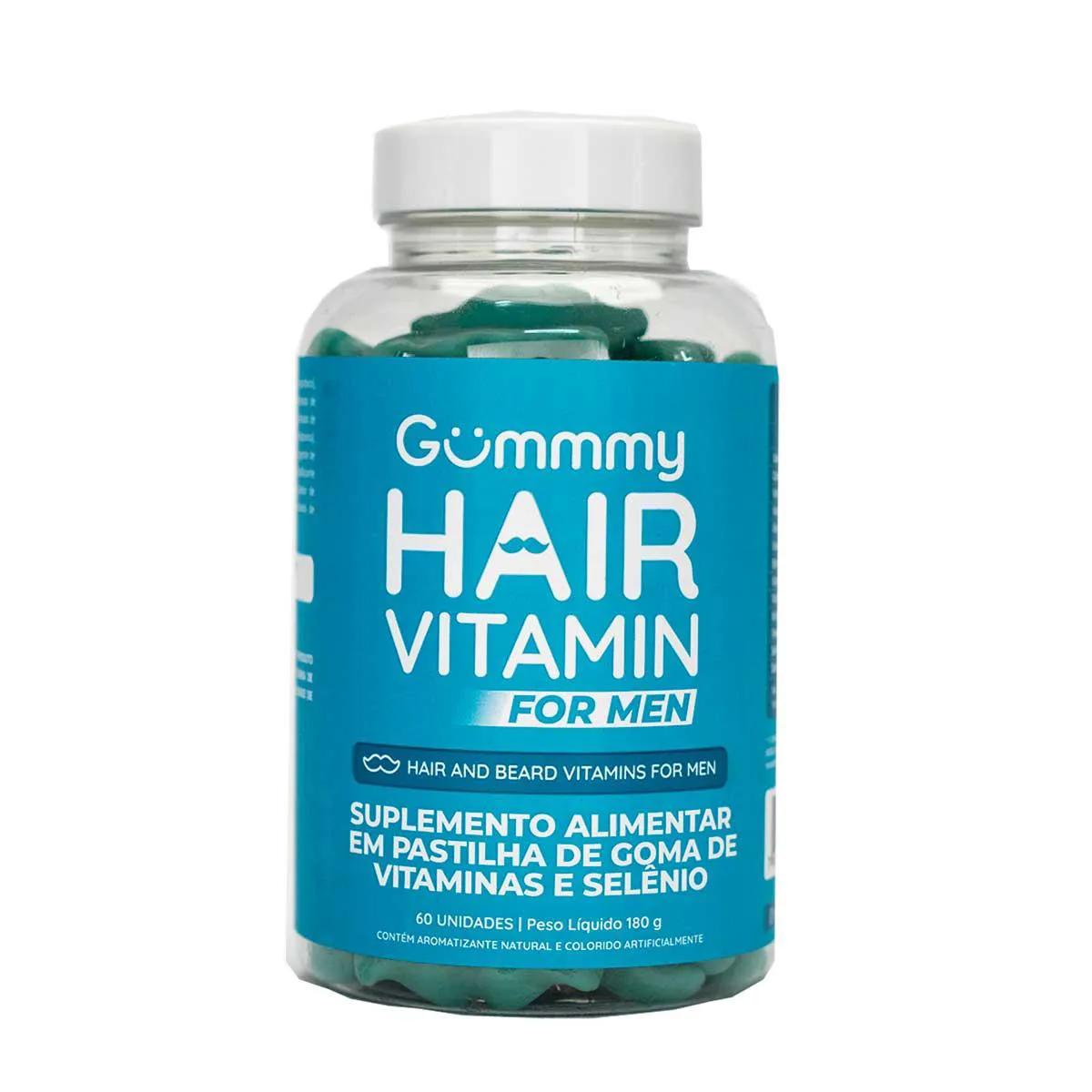Suplemento Alimentar Gummy Hair Vitamin For Men com 60 unidades