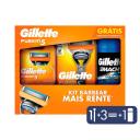 Kit Gillette Barbeador Fusion 5 1 aparelho + 3 cargas + Gel de Barbear Mach 3 Complete Suave 71g