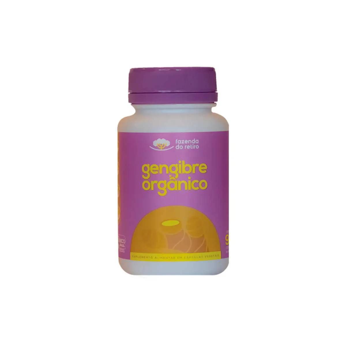 Suplemento Alimentar Gengibre Orgânico Fazenda do Retiro com 90 cápsulas
