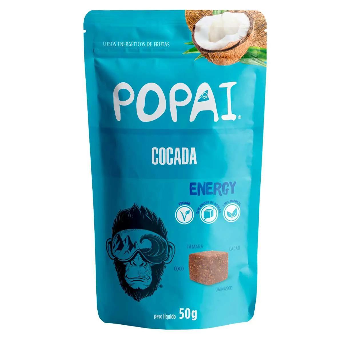 Cubos de Fruta Popai Energy Cocada com 50g