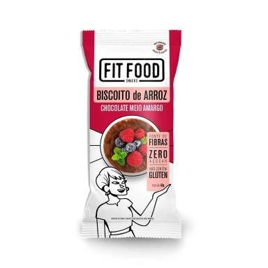 Biscoito de Arroz Fit Food Sabor Chocolate Meio Amargo com 60g