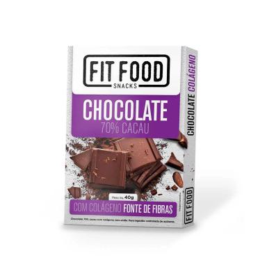 Chocolate Fit Food 70% Cacau com Colágeno com 40g