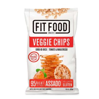 Grão de Bico Fit Food Veggie Chips Sabor Tomate e Manjericão com 40g