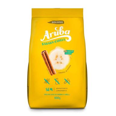 Biscoito Doce Aruba Banana+Canela Sem Glúten e Leite com 100g