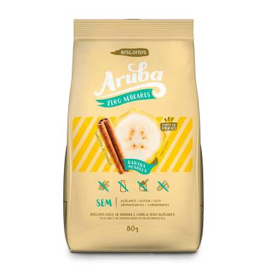 Biscoito Doce Aruba Zero Açúcares Banana+Canela Sem Glúten e Leite com 100g
