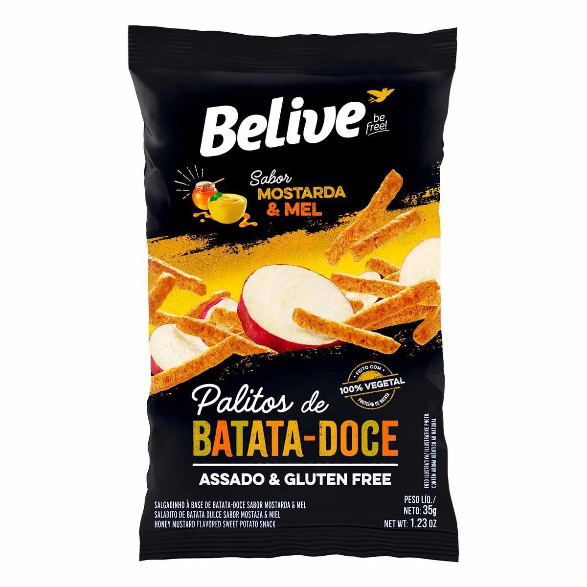 Palitos de Batata-Doce Belive Sabor Mostarda e Mel com 35g
